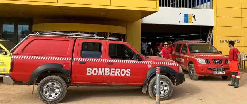 Equipo de bomberos de Lanzarote desplazados a Valencia.