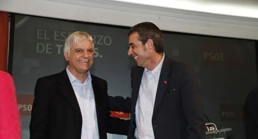 José Miguel Pérez en una visita a Lanzarote cuando era secretario general del PSOE en Canarias.