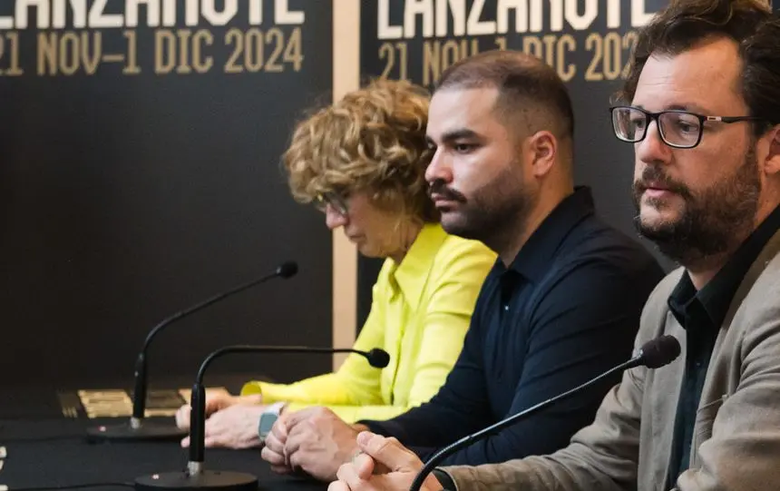 El Consejero de Cultura, Jesús Machín en la presentación de la XIV Muestra de Cine de Lanzarote.