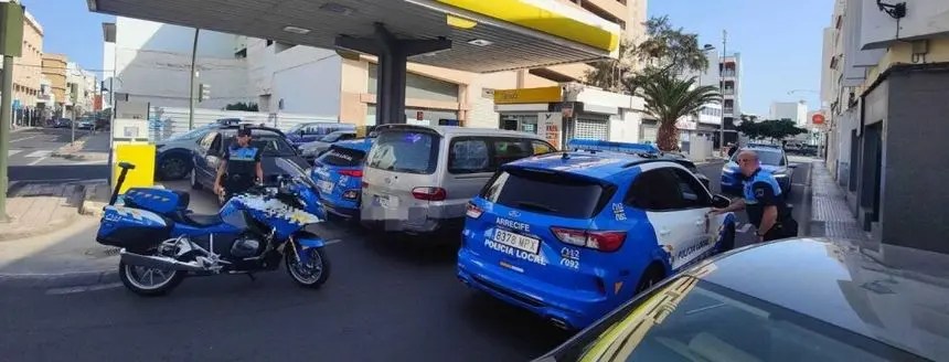 Operativo desplegado para la detención del delincuente en Arrecife.
