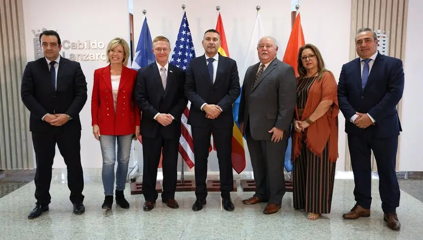 Imagen de la delegación de Texas que ha visitado este viernes el Cabildo de Lanzarote