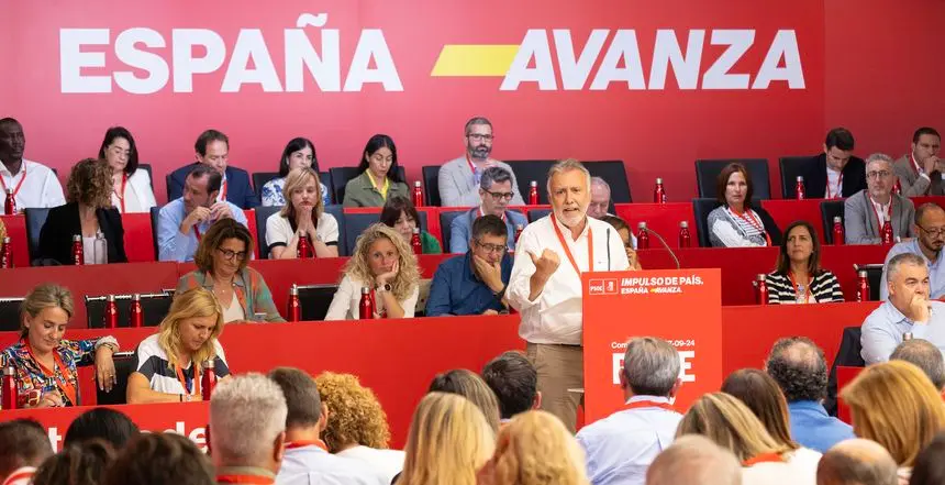 Intervención de Ángel Víctor Torres en el último Comité Federal celebrado en septiembre.