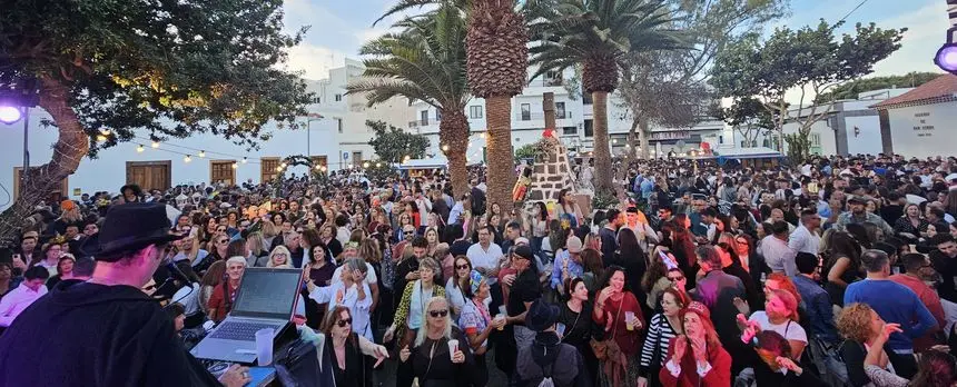 Imagen de la fiesta de fin de año en la plaza de Las Palmas