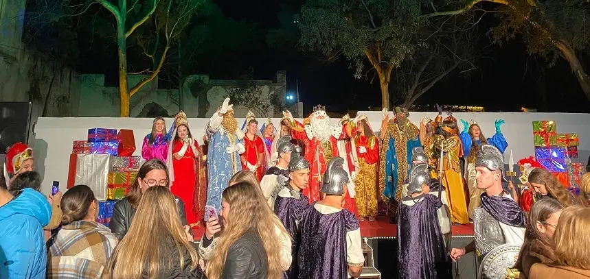 Reyes Magos en su visita a Haría.