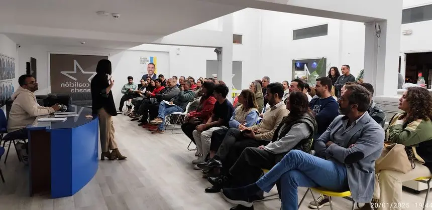 Imagen del encuentro del Consejo Político de Lanzarote de este lunes