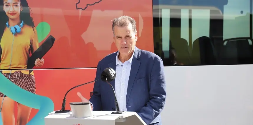 Domingo Cejas en la presentación del Plan Insular de Transporte y Movilidad Sostenible.