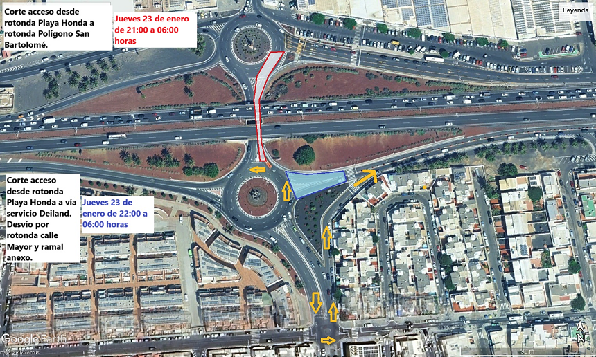 Plano del paso inferior de Playa Honda.