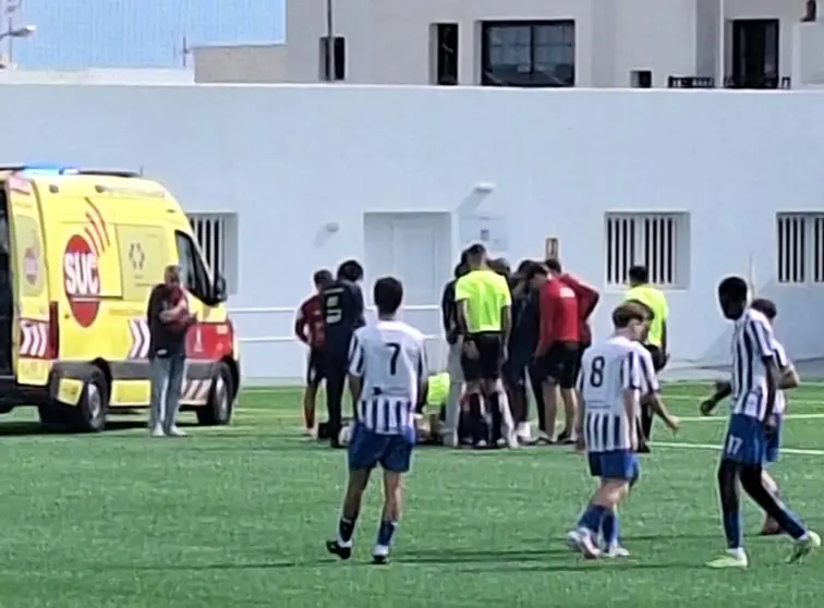 Imagen del momento en el que llegó la ambulancia