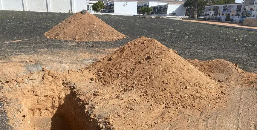 Zona del cementerio municipal de Teguise en donde se entierra a los inmigrantes.