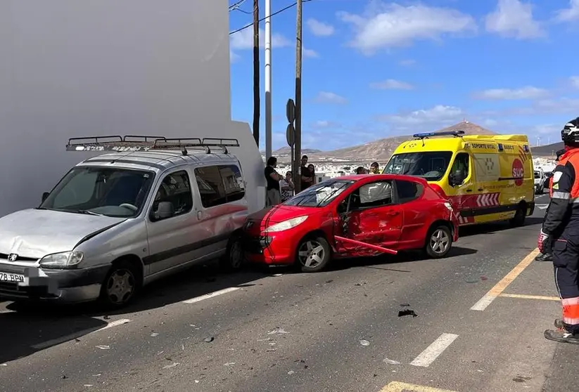 Imagen del aparatoso choque de este sábado