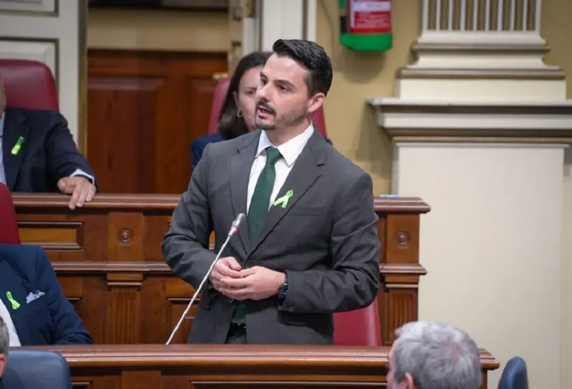 David Toledo en el Parlamento de Canarias.