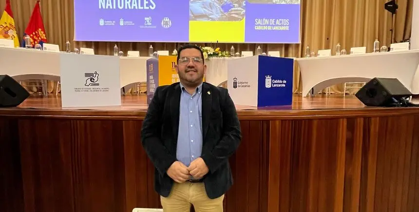 Kevin Cortes en las Jornadas sobre Riesgos Naturales organizadas por el Consorcio de Seguridad de Lanzarote.