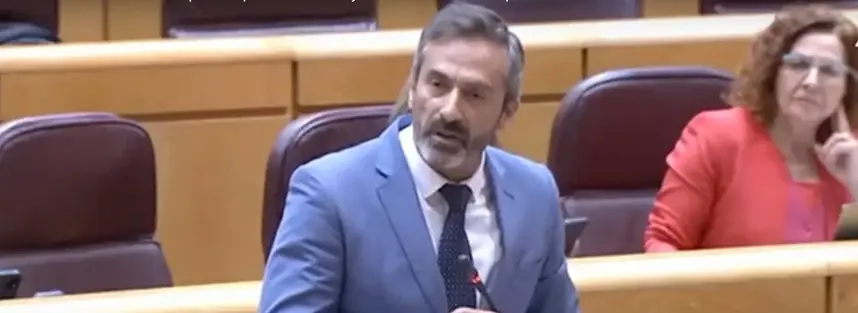 Pedro San Ginés en una de sus intervenciones en el Senado.