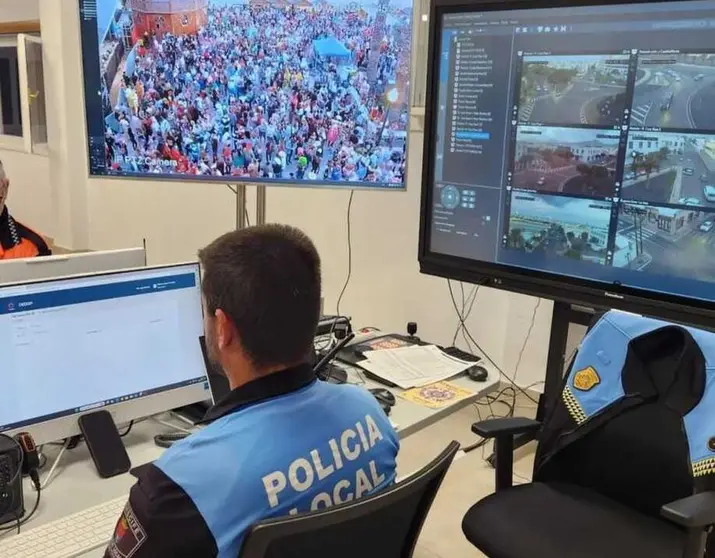 Imagen de la sala de control de videovigilancia de la capital lanzaroteña.