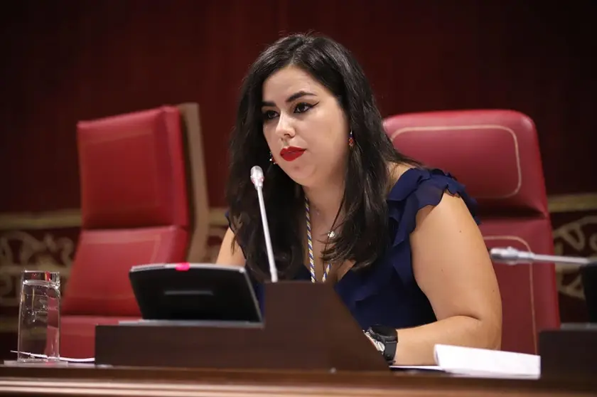 Alicia Pérez en el Parlamento de Canarias.