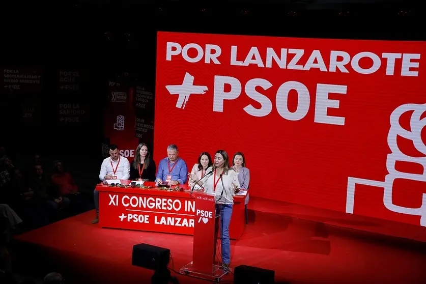 María Dolores Corujo durante el congreso del PSOE de Lanzarote.