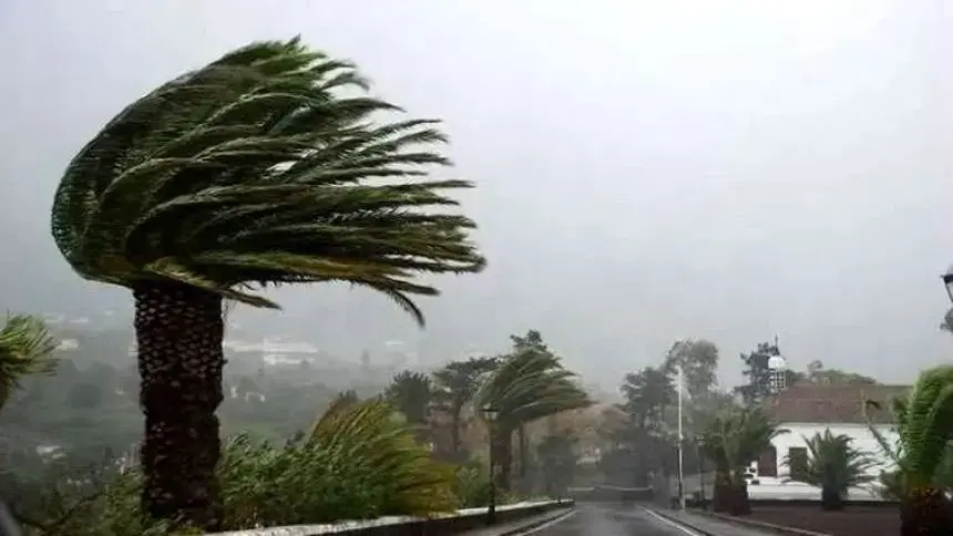 Imagen de uno de los días de viento y lluvia en Lanzarote