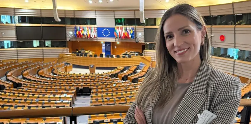 Sheila Guillén durante su visita al Parlamento europeo.