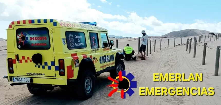EMERLAN durante la intervención en La Graciosa.