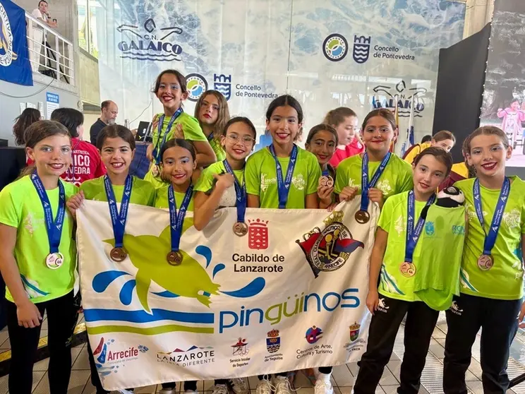 Componentes del CD Pingüinos desplazados al Campeonato de España de Natación Artística.
