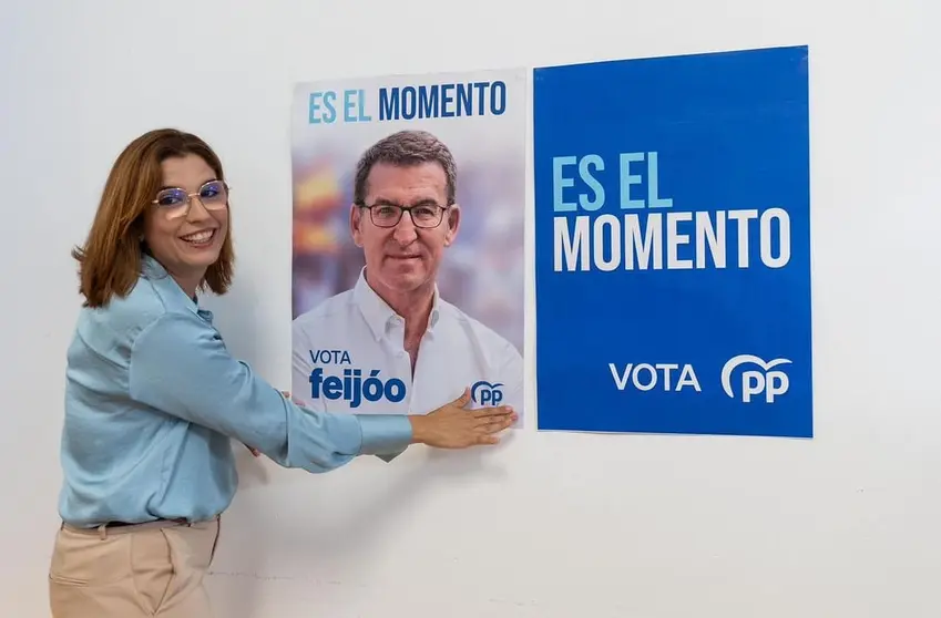 Lorena Martín Cabrera durante la campaña electoral de las elecciones nacionales de 2023.