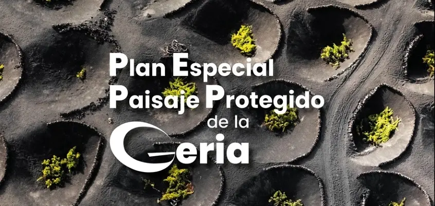 Cartel promocional de las mesas participativas Plan Especal Paisaje  Protegido de la Geria.