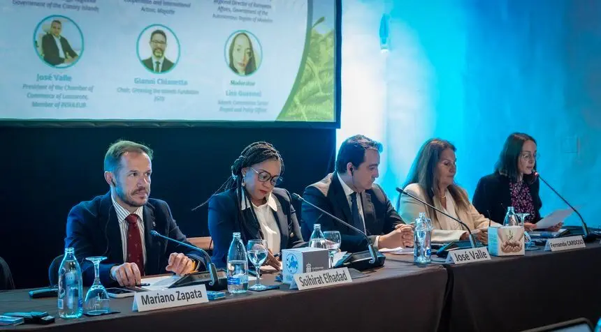 Imagen del presidente de la Cámara de Comercio de Lanzarote durante el encuentro