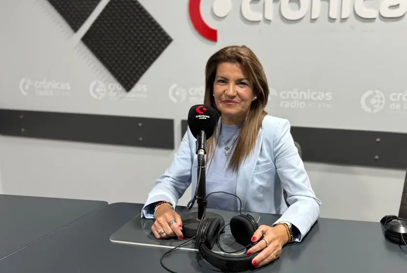 María Jesús Tovar este viernes en el estudio de Crónicas Radio