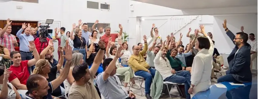 Imagen de una de las votaciones del Consejo Político Insular de Coalición Canaria en Lanzarote.