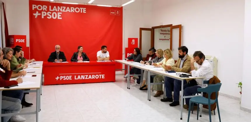 Imagen de un encuentro de la Comisión Ejecutiva Insular del PSOE en Lanzarote