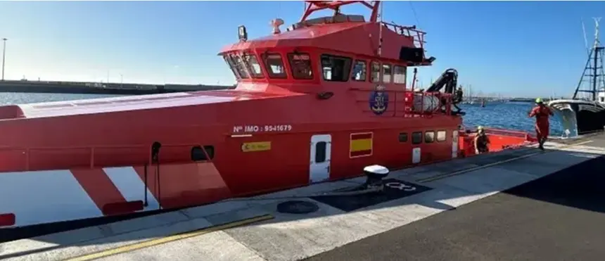 Imagen de una de las embarcaciones de Salvamento Marítimo en Puerto Naos.
