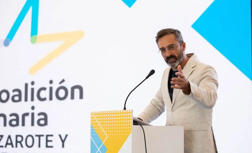 Pedro San Ginés en el día que tomó posesión de su cargo como secretario general de CC en Lanzarote