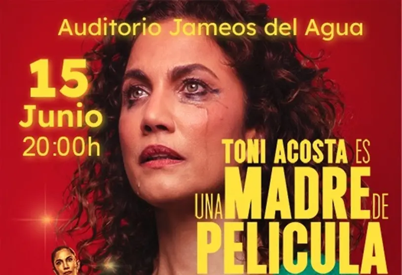 Cartel promocional de la actuación de la actriz y humorista Toni Acosta.