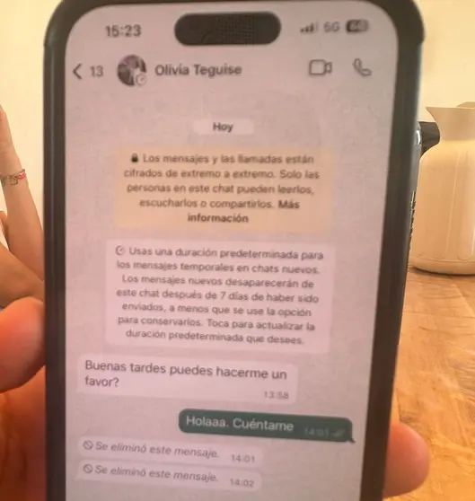 Imagen de uno de los mensajes recibidos.