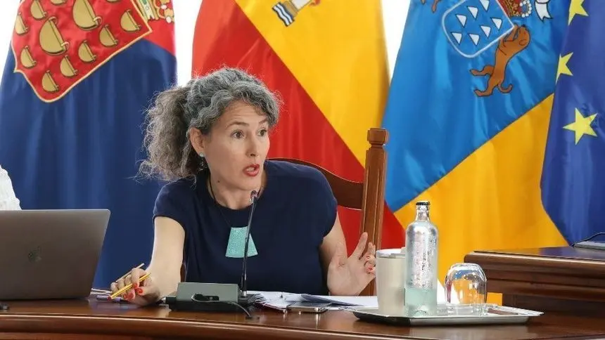 Ariagona González esta semana en el pleno del Cabildo