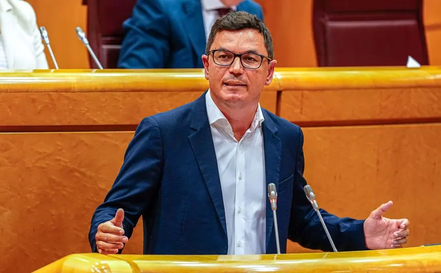Pablo Rodríguez este lunes en el Senado.