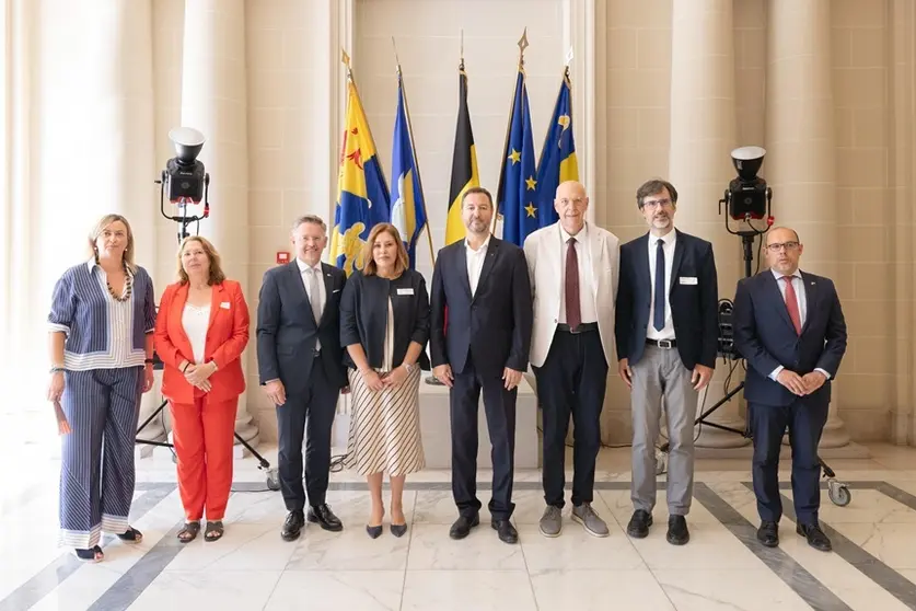 Astrid Pérez en su visita a Bruselas.