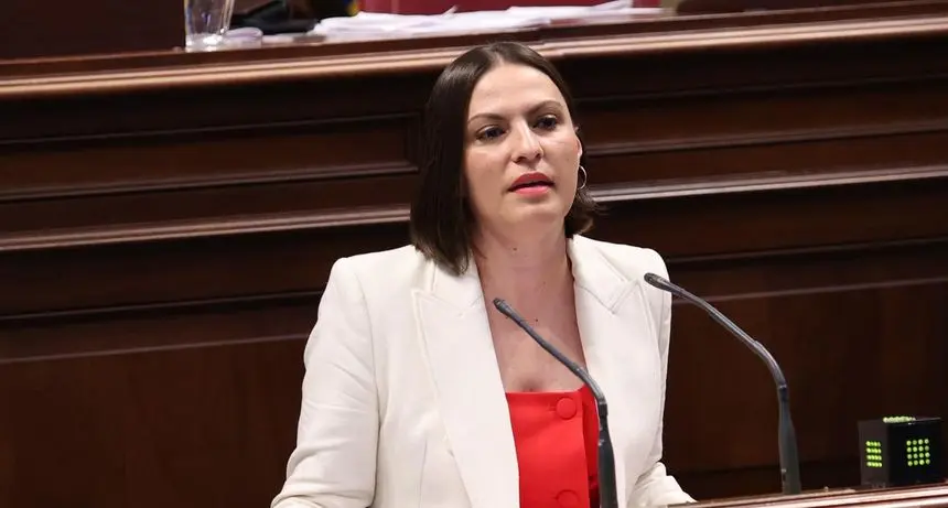 Migdalia Machín durante su intervención en el Parlamento