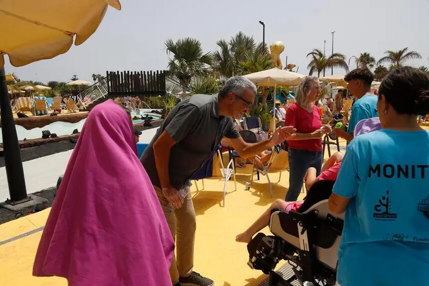 Marci Acuña en el campamento inclusivo en Agualava.