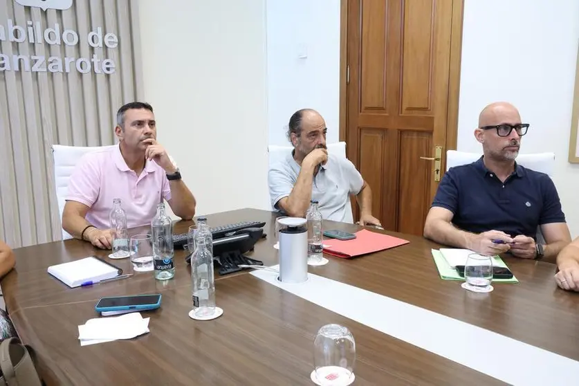 Oswaldo Betancort durante la reunión por la Filoxera.