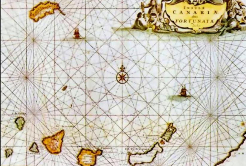Mapa antiguo de Canarias.