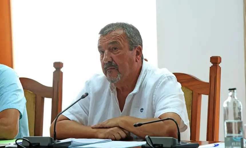 Miguel Ángel Jiménez en un pleno del Cabildo.
