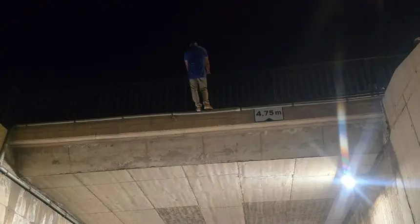 Imagen de la persona que se quiso tirar del puente