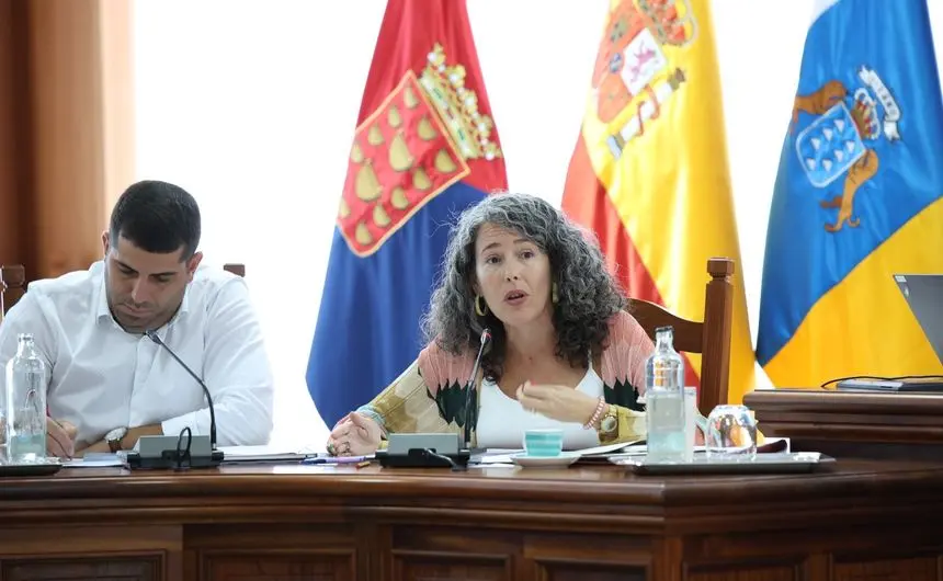 Ariagona González este viernes en el pleno del Cabildo
