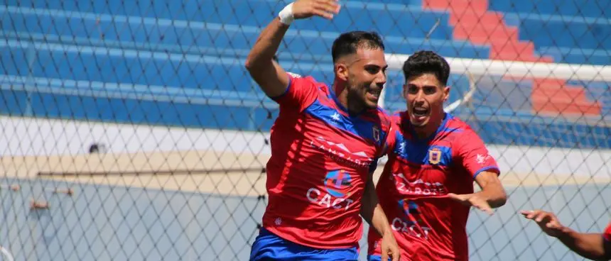 Los jugadores del Lanzarote celebrando uno de los tantos