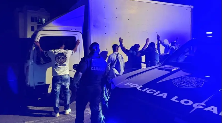 Imagen de uno de los controles que ha realizado la Policía Local este fin de semana.