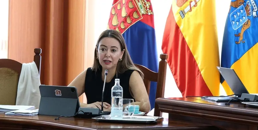 María Dolores Corujo en el pleno del Cabildo.
