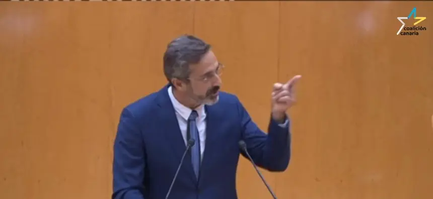Pedro San Ginés durante su intervención en el Senado.