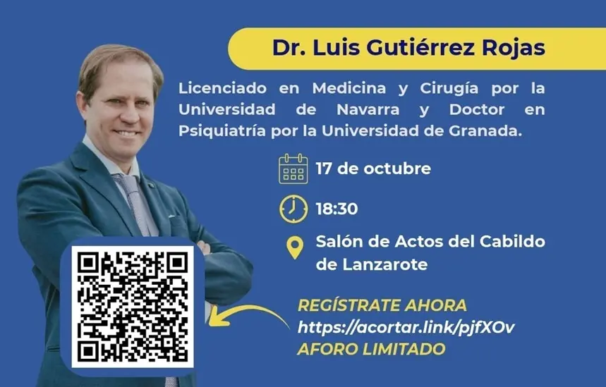 Cartel promocional de la conferencia de Luis Gutiérrez.