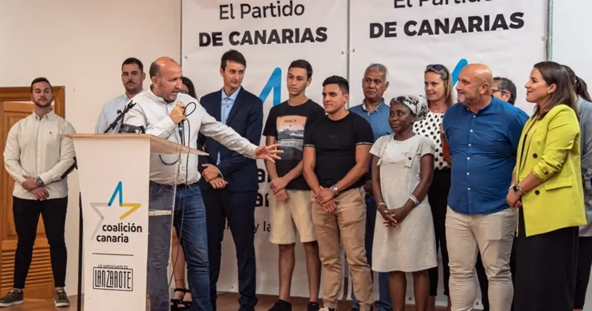 Imagen del día de la presentación de la candidatura de Coalición en Tías con Amado Vízcaíno al frente.